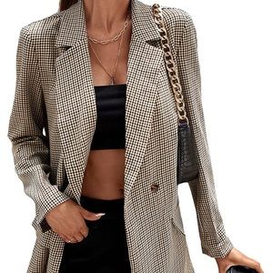 WDIRARA Graphic Print Blazer Button Open Front Long Sleeve Jacket Multicolored